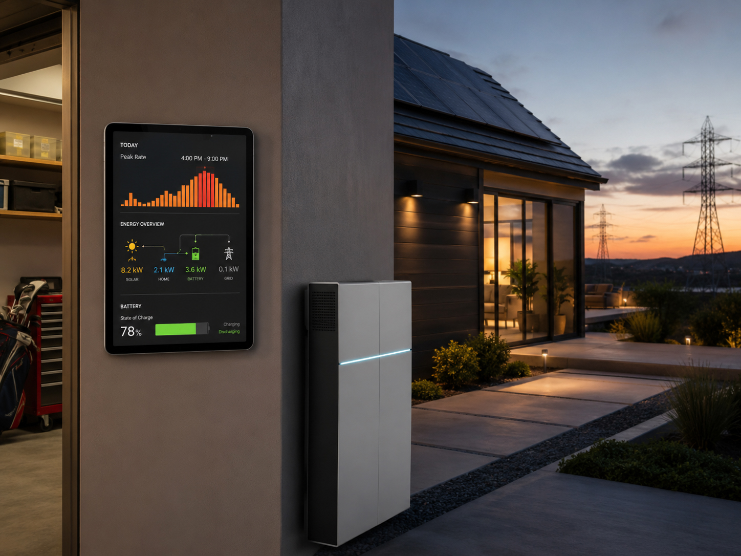 Battery helping reduce peak-rate electricity purchases