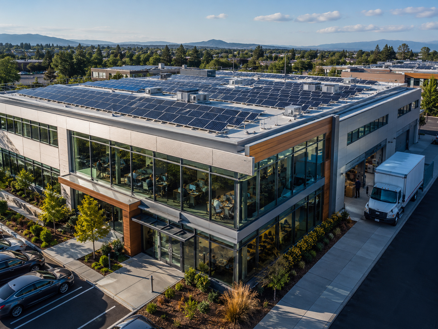 Business rooftop solar system