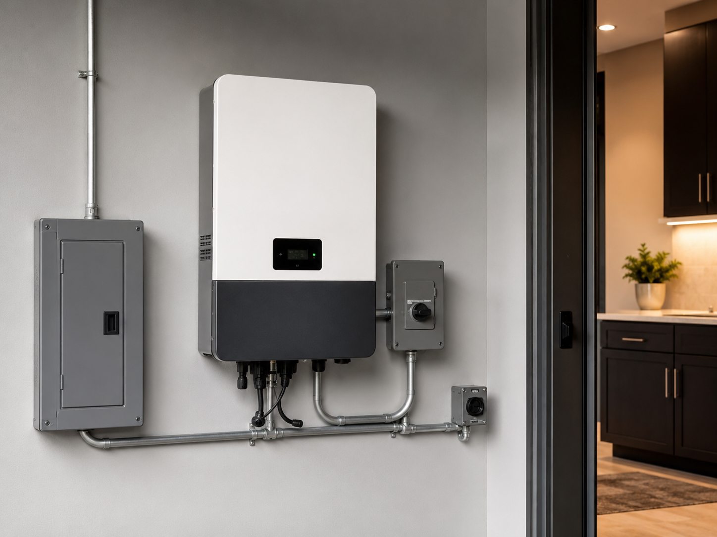 Solar inverter converting power for home use