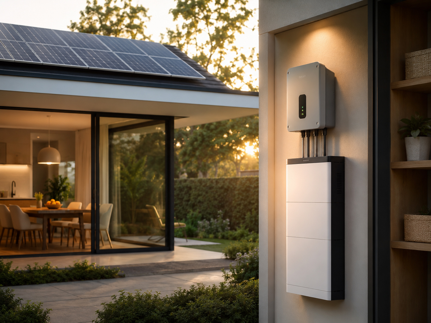 Battery storing solar electricity
