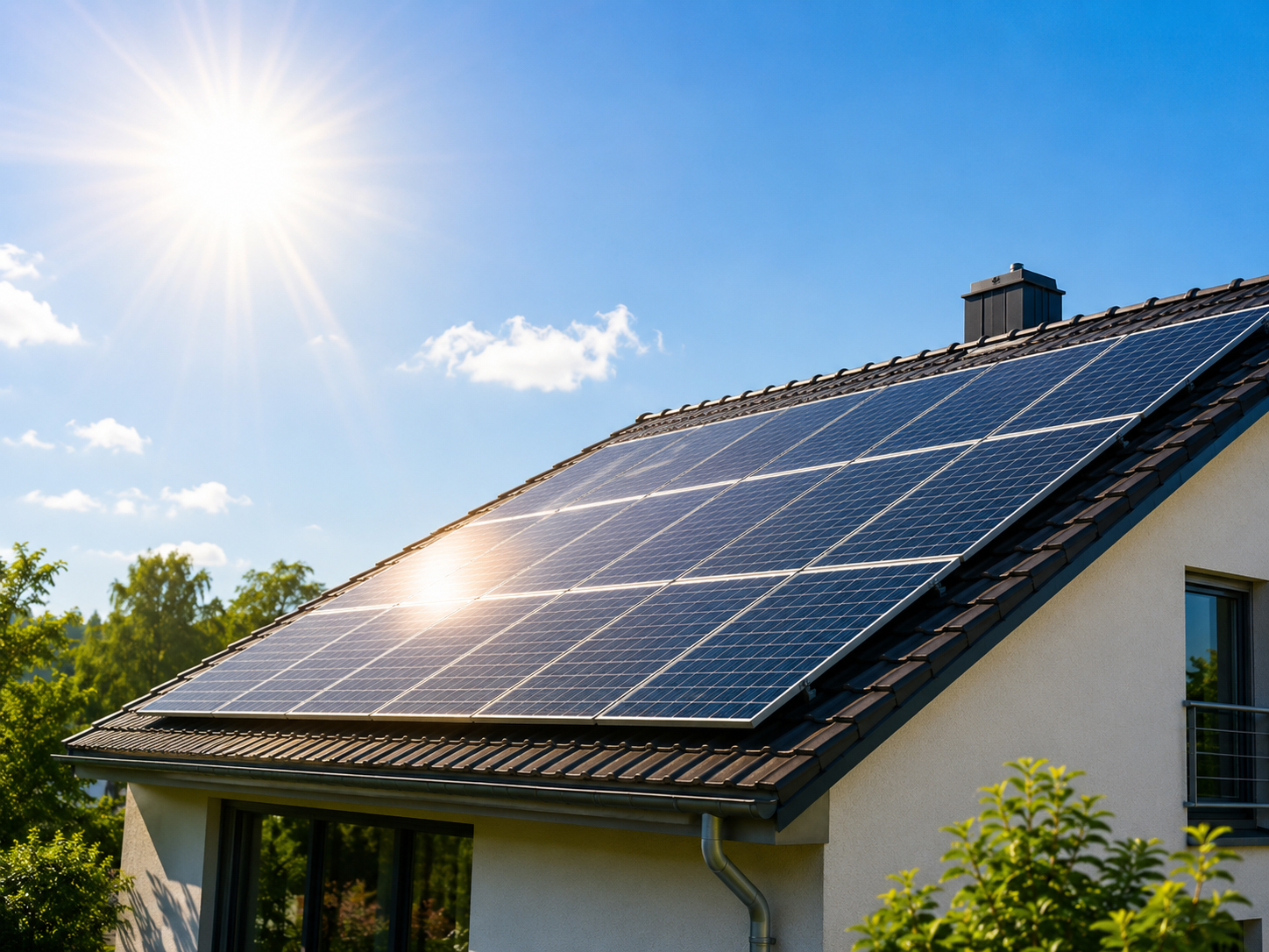 Sunlight reaching solar panels